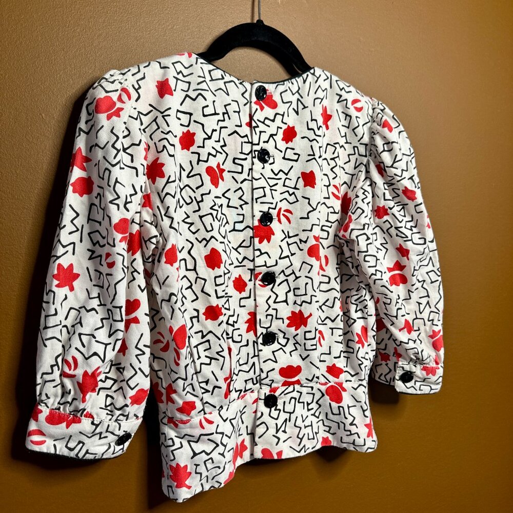 Vintage 1980s Petite Lanz Peplum Blouse – Size Small